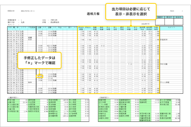 必要なデータはPDFやCSVで出力